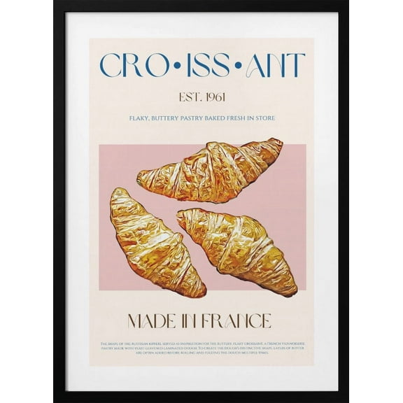 Croissant Print Framed Art Modern Wall Decor