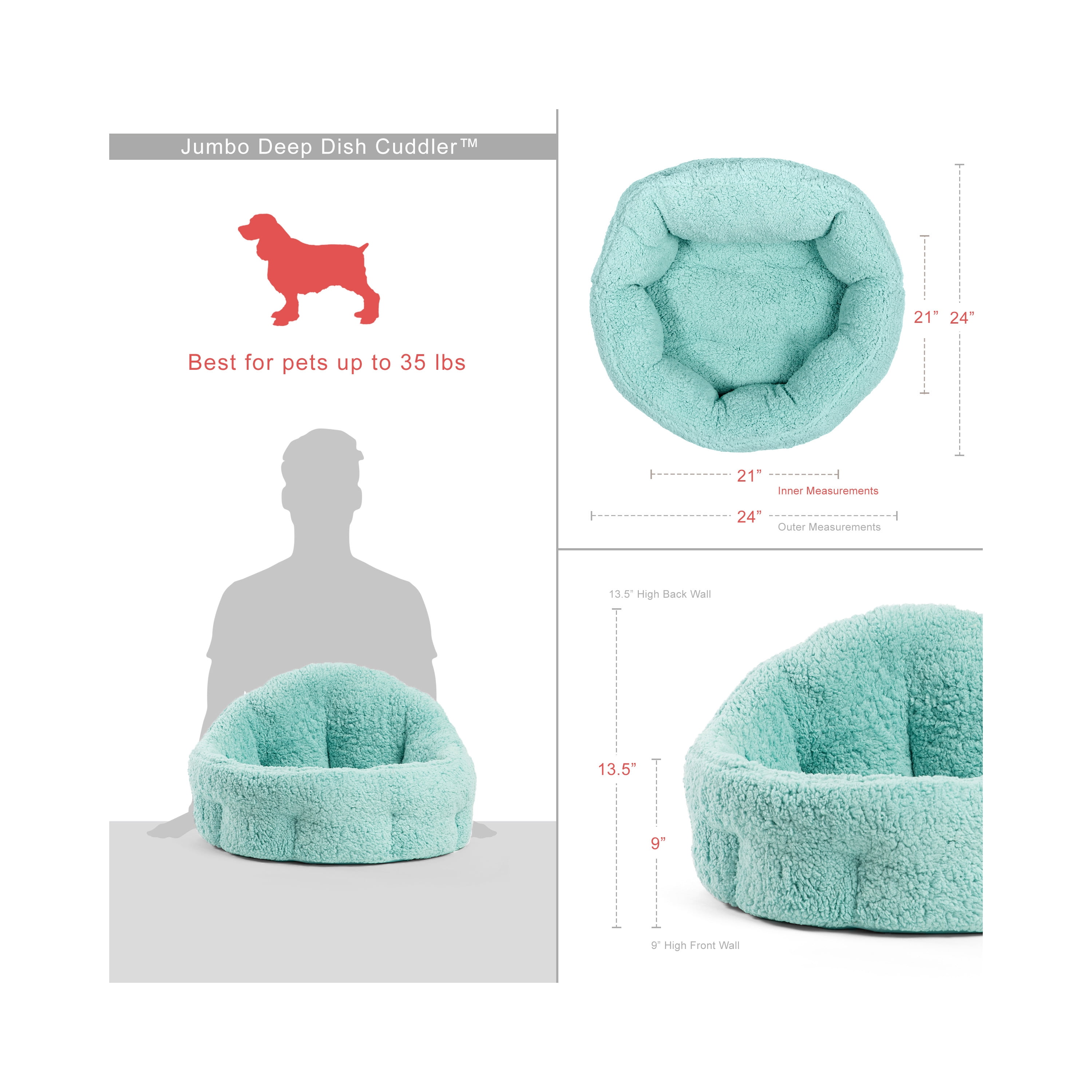 Deep Dish Cuddler ™ Sherpa - Jumbo Teal