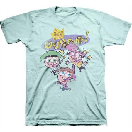 Mens Nickelodeon Fairly Odd Parents Shirt - Retro Nick Odd Parents tee - Classic Nick Graphic T-Shirt (Celadon, Large)
