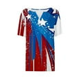 thumbnail image 5 of Red White and Blue T Shirts Red White and Blue T Shirt Women American Flag Womens Shirts Womens Red White and Blue Tops Womens Patriotic Tees Fashion Casual Printed Short Sleeves V-Neck Blouse, 5 of 5