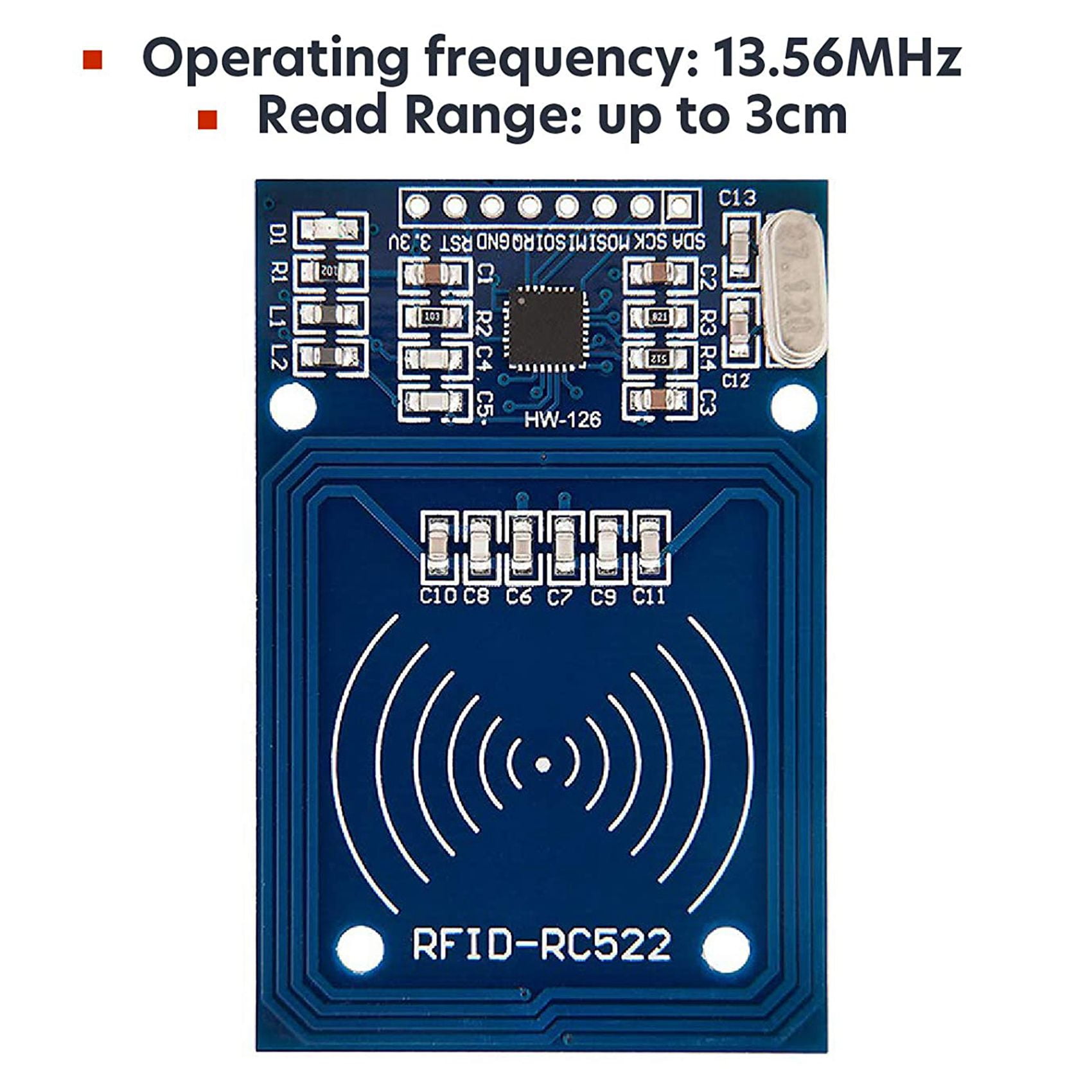 Buy RFID Kit RC522 with Reader, Chip and Card 13.56 MHz SPI Compatible ...
