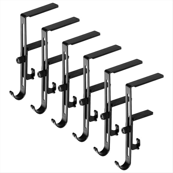 6 Pieces Christmas Stocking Holders for - Adjustable Christmas Metal Hooks Garland Hanger for Christmas Stocking,6 * Hooks,Black