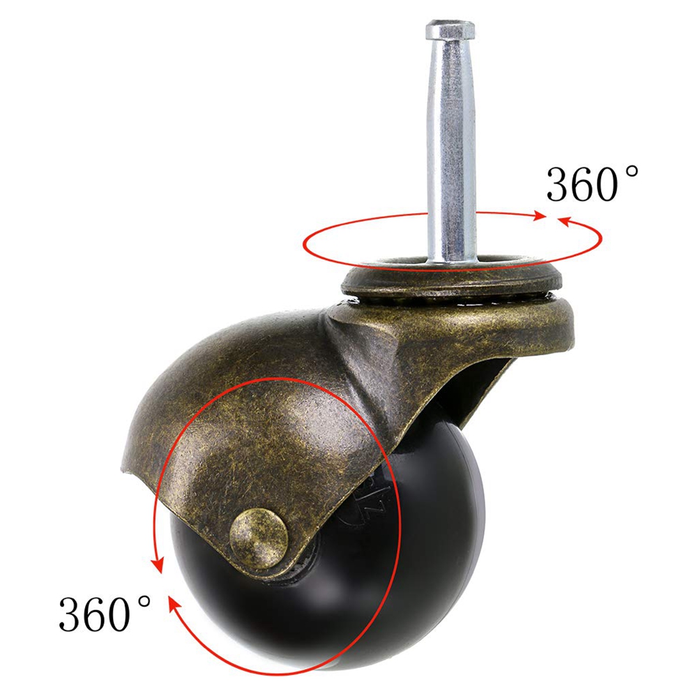 8 Pack 2 Inch Ball Caster Stem Caster Wheel with Sockets,Vintage Antique Swivel Caster for Furniture,Sofa,Chair,Cabinet