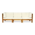 thumbnail image 2 of Frankie Outdoor Acacia Wood Sectional Sofa with Cushions, Teak, Beige, 2 of 8