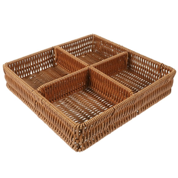 OULII Organizador De Escritorio Y Cesta De Almacenamiento Tejida Para Decor Y En Tono Marrón Claro