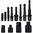 thumbnail image 1 of Socket Adapter Converter Set 8pcs Hex Shank Drill Bit Nut Wrench Socket Extension Adapter Drill Set 4 Reducer Adapters, 1 of 4