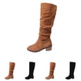 thumbnail image 2 of WJHWSX Womens Boots,Knee High Boots Women,Slip-Resistant,Stability,Flock,Brown,43(US:9.5), 2 of 11