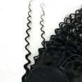 thumbnail image 3 of 8-24 "Wrap Around Ponytail Hair Deep Wave Ponytail Human Hair Extensions  Extensions Natural Black Brazilian Remy Hair Pony Tail Clip in Hair piece, 3 of 3