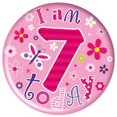 thumbnail image 1 of Simon Elvin - Pin grande para cumpleaños con texto I Am 7 Today (Blanco/Rosa), 1 of 2
