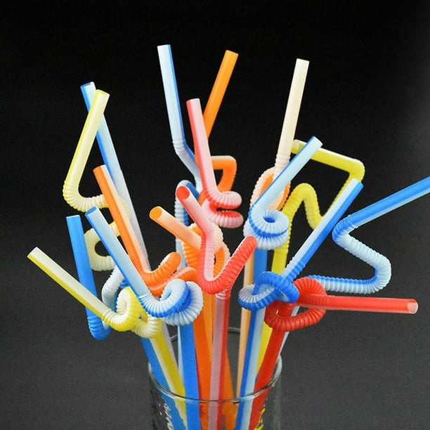 Popotes de plástico para beber con múltiples formas | Paquete de 50 | Popotes reutilizables y coloridos para fiestas, bares, hogar, bodas, cumpleaños | Longitud 26 cm | Diámetro interior 6 mm