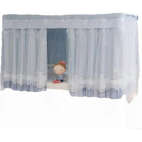 Student Dormitory Mosquito Netting Portable Lace Flower Net Bed Canopy Sleeping Tents Indoor Fit Hanging Bed Net for Four-Corner Bed Breathable Lightweight for upper berth