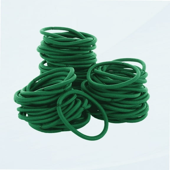 Hair Elastics Hair Ties, Professional Grade Ponytail Holders - Emerald Green 20 Pack