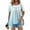 Light Blue, variant on Ayolanni Ombre Top for Women Clearance V-Neck Peplum Black Short Sleeve T-Shirts Shirts for Teens L