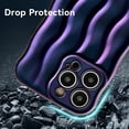 thumbnail image 2 of 3D Water Ripple Pattern Case for iPhone 12 Pro Max 6.7 inch, Solid Color Cute Curly Waves Frame Shape Phone Case Glossy Shockproof Soft TPU Anti-Scratch Phone Cover Slim Bumper Case - Purple, 2 of 15