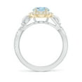 thumbnail image 2 of ANGARA Natural 1.5 ct Aquamarine Twisted Vine Ring with Diamond Halo in 14K White & Yellow Gold for Women (Size-9x7mm) | March Birthstone, Anniversary Jewelry Gift for Women | Natural Aquamarine Ring, 2 of 9