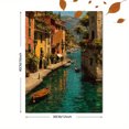 thumbnail image 3 of Portofino Italy Canvas Print, Scenic Coastal Village Painting, Italian Tropical Beach Style Wall Decor, 3 of 8