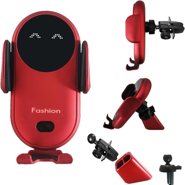 Soporte inalámbrico para cargador de coche - Sujeción automática inteligente, compatible con iPhone/Samsung