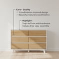 thumbnail image 2 of Plank+Beam Solid Wood Scandinavian 6-Drawer Dresser, White/Blonde, 2 of 9