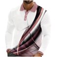 thumbnail image 4 of COSFO Men's Polo Shirts Long Sleeve Casual Graphic Quick Dry Shirts Collared Slim Fit Button Classic T-Shirt, 4 of 5
