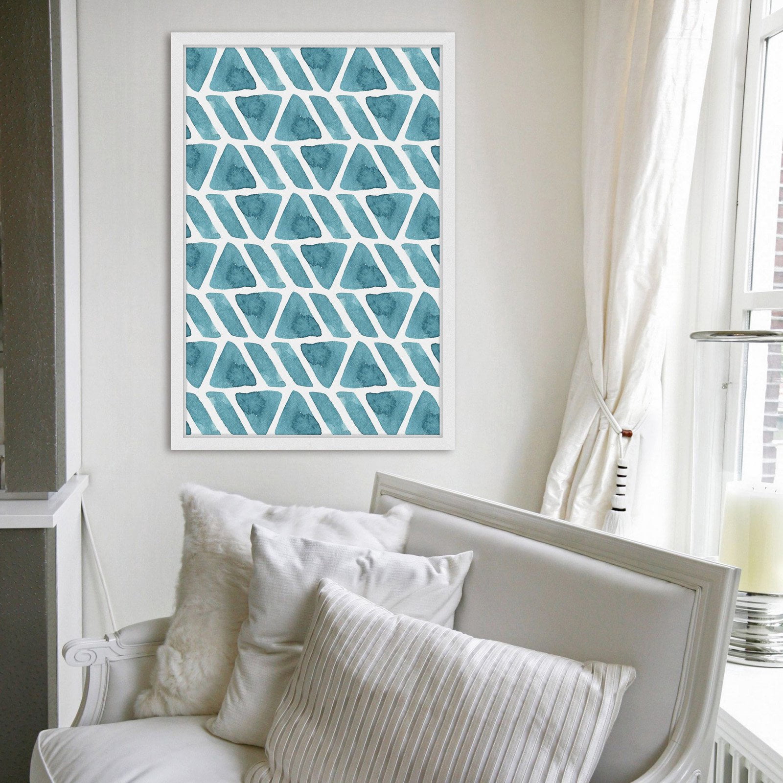 "Watercolor Triangles" Framed Painting Print