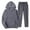 Dark Gray, variant on Sweatsuits for Men Set 2 Piece Solid Color Relaxed Fit Hoodie Sweatshirt and Joggers Sweatpants Sets Casual Sport Suit with Pocket Red S