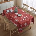 thumbnail image 2 of Red Christmas Snowflake Pattern Rectangle Tablecloth 60"x84",Waterproof Polyester Rectangle Table Cloth, Wipeable Spillproof Polyester Tablecloth for Dining, Camping, Indoor and Outdoor, 2 of 5