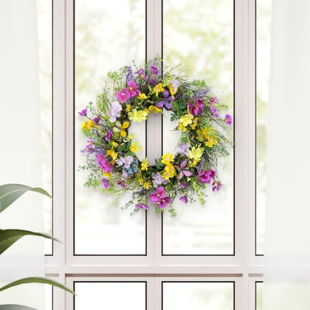 CC Christmas Decor Dogwood Floral Artificial Twig Spring Wreath - 24"