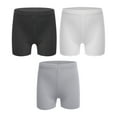 thumbnail image 2 of Alvivi Kids Girls 3 Pack Silk Shorts Gymnastics Dance Bike Athletic Bottom Safety Shorts Under Party Dress Black&Gray&White 5-6, 2 of 5
