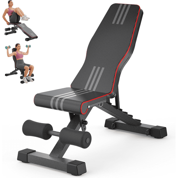 This versatile 6-in-1 weightlifting bench set includes a leg press machine, an adjustable bench, and a squat rack, perfect for full-body workouts and strength training at home.