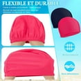 2 Pack Swimming Caps for Men Women Elastic Fabric Ear Protection Long