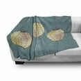 thumbnail image 3 of Lantern Soft Flannel Fleece Throw Blanket, 3 Paper Lanterns Hanging on Branches Lighting Fixture Source Lamp Boho, Cozy Plush for Indoor and Outdoor Use, 50" x 70", Teal Pale Yellow, by Ambesonne, 3 of 6