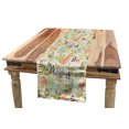 thumbnail image 1 of Butterfly Table Runner, Vintage Inspirations in Soft Colored Floral Arrangement with Sketch Style Animals, Dining Room Kitchen Rectangular Runner, 3 Sizes, by Ambesonne, 1 of 2