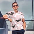 thumbnail image 4 of Sikiie Swan And Flowers2 Print Men's Short-sleeved POLO Shirts, Button-down Shirts and T-shirts are Suitable for Vacation, Leisure and Business-XX-Large, 4 of 6