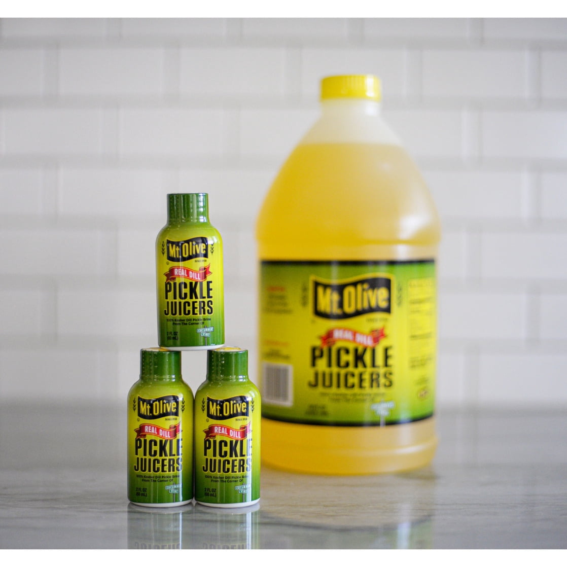 (12 pack) Mt. Olive 3 pack 2 fl oz Bottles of Real Dill Pickle Juicers Juice