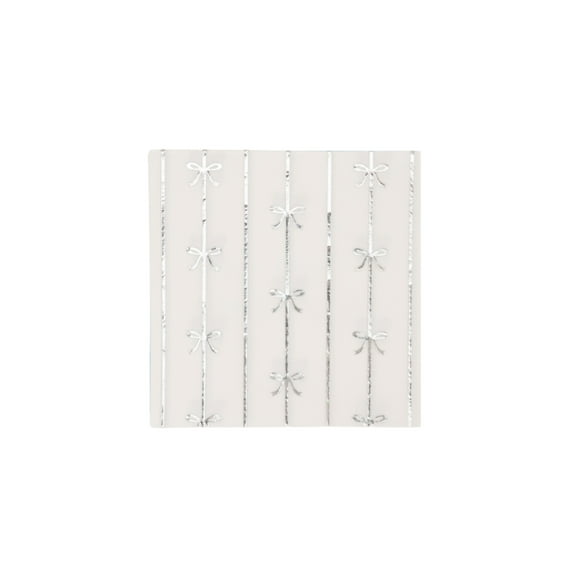 Silver Signature Bow Small Napkins - 20ct