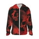 thumbnail image 1 of Fotbe Red And Black Abstract Skull Chaqueta con Protección Solar UPF 50+ para Hombre y Mujer, Camisa con Capucha y Bolsillos-Small, 1 of 7