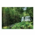 thumbnail image 1 of Waterfall Cutting Board, Spring Season Waterfall Hidden in Forest with Botanic Blossoms and Sunshine, Decorative Tempered Glass Cutting and Serving Board, Small Size, Green and White, by Ambesonne, 1 of 1
