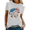 thumbnail image 4 of Ruyang Women Summer Casual Shirts Short Sleeve Independence Day Printed Tunic Tops Womens Crew Neck Tee Tshirt Blouses, 4 of 4