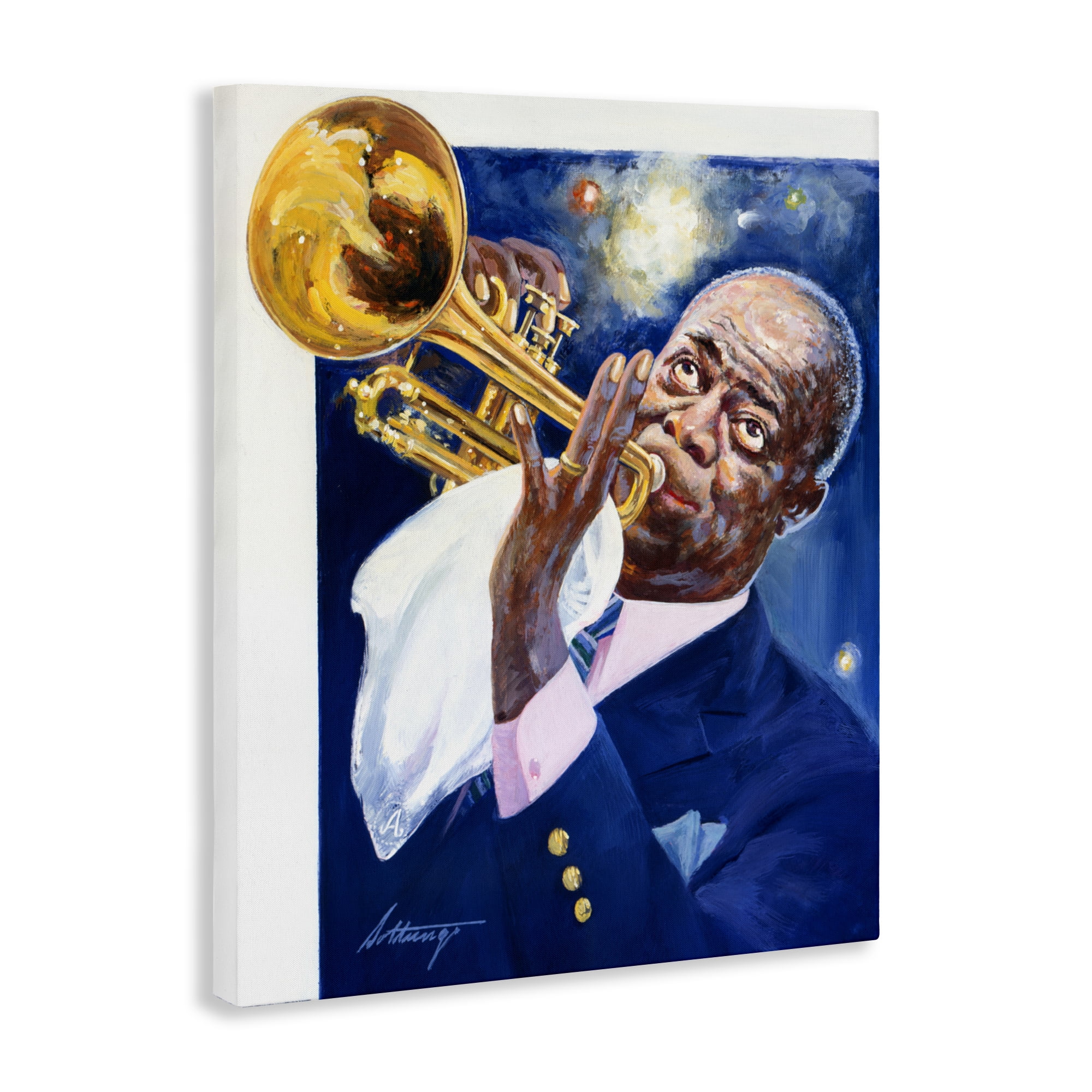 Louis Armstrong Portrait Canvas Wall Art, design by Wind River Studios