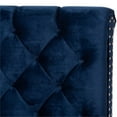 thumbnail image 6 of Baxton Studio Candace Luxe and Glamour Navy Velvet Upholstered King Size Bed, 6 of 8
