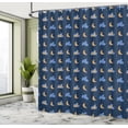 thumbnail image 4 of Ambesonne Night Sky Shower Curtain, Repetitive Moon Star Art, 69"Wx70"L, Sand Brown and Dark Blue, 4 of 4