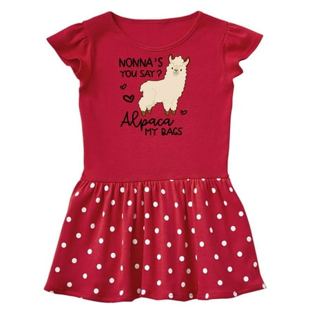 

Inktastic Nonna s You Say Alpaca My Bags Gift Toddler Girl Dress