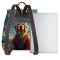 thumbnail image 2 of Hirioo Meditating Golden Retriever for Womens Backpack Leather Backpack for Women Travel Fashion Bags,Perfect for Work, School, or Casual Outings, 2 of 4