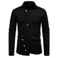 thumbnail image 4 of NAFUU Mens Dress Shirts Fashion Asymmetric Placket Shirt Unique Men's Slim Fit Long Sleeve Gothic Button Up Shirts Party Tops Vintage Work Shirts, 4 of 9