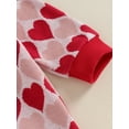 thumbnail image 6 of BemeyourBBs Newborn Baby Boys Girl Valentines Day Outfits Cute Infant Knit Sweater Romper Casual Long Sleeve Button Down Heart Print Jumpsuit Bodysuit Knitwear, 6 of 9