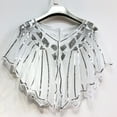 thumbnail image 4 of Women Cape Crochet Lace All-match Mesh Summer Beaded Sequin Shrug Flapper Dress Shawl for Party, 4 of 7