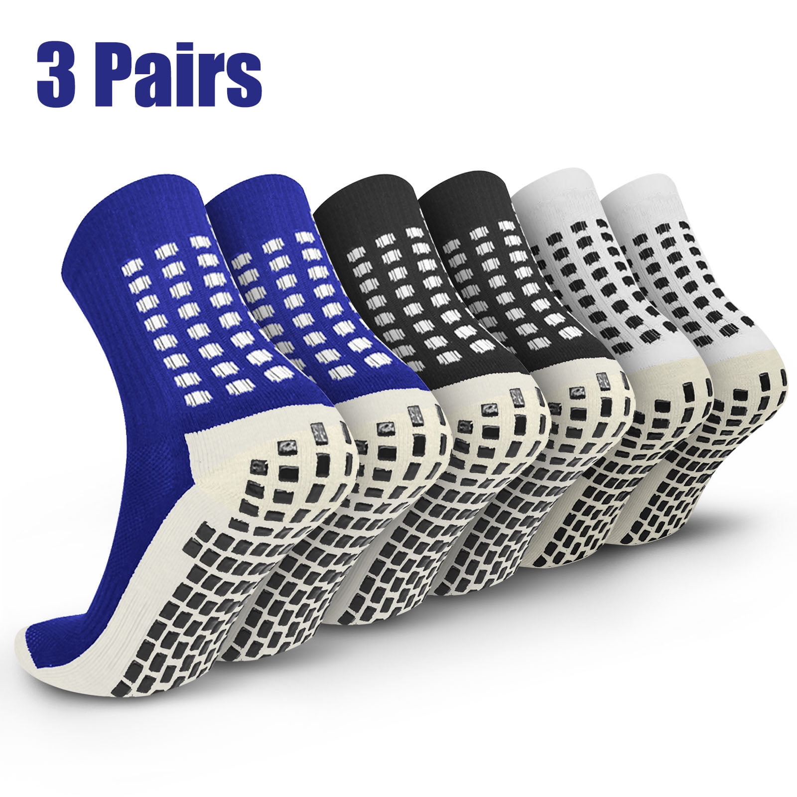3pairs Men's Soccer Socks, EEEkit Anti-Slip Sports Socks, Rubber Grip ...