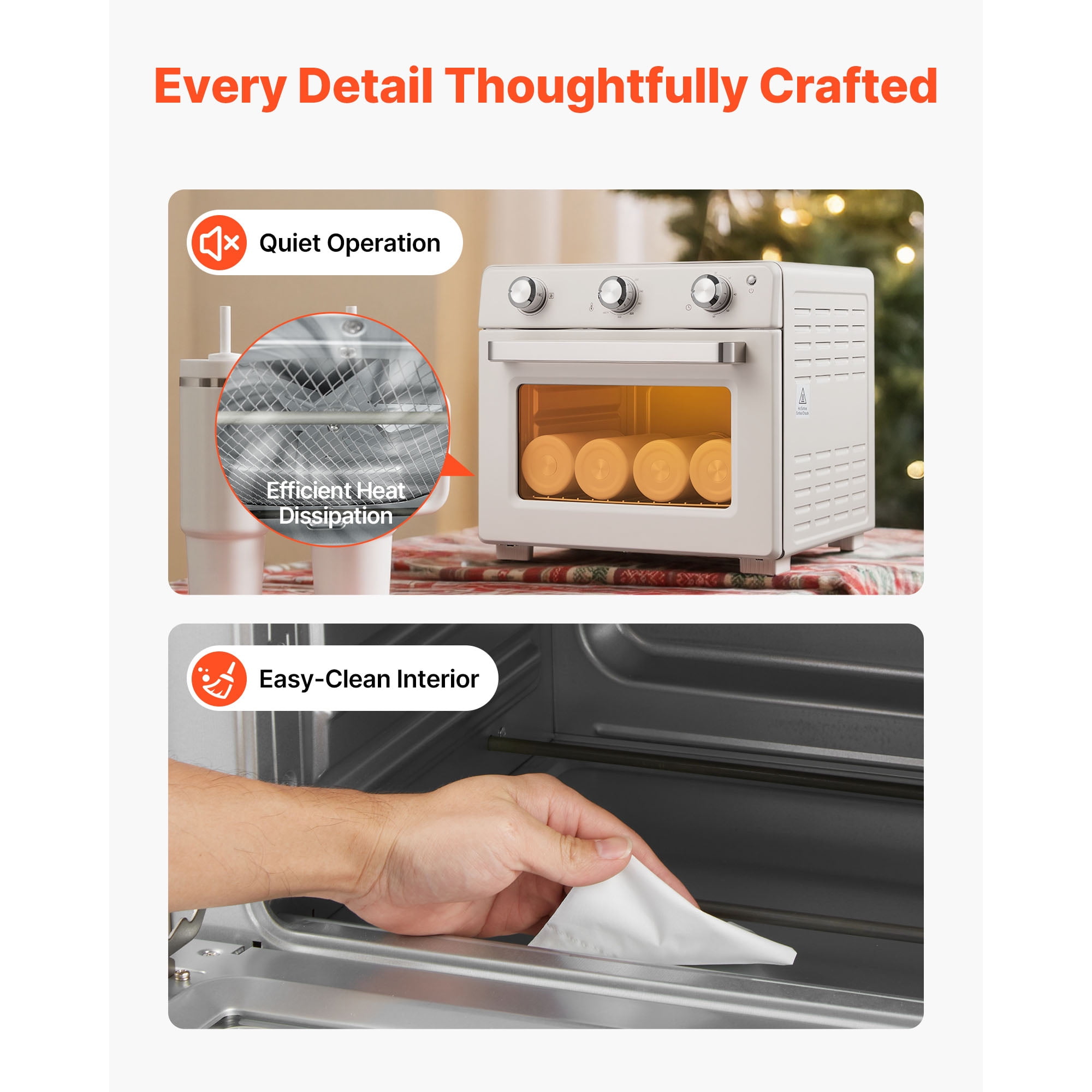 KFFKFF 26 Qt Sublimation Oven Machine, Compatible with 40oz Tumblers, Includes 50 Shrink Films, 1 Tape, and 2 Heat Gloves, 360° Turbo Convection for Sublimation Tumblers, Mugs, Bowls, Off-White