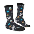 thumbnail image 2 of Goofa Space Printed Men's Crew Socks, Soft Durable Breathable Moisture-Wicking with Odor Control Cotton socks, 2 of 9