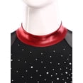 thumbnail image 7 of vastwit Women Sparkly Color Block Long Sleeve Gymnastics Leotard Athletic Bodysuit Figure Skating Ballet Dancewear Black&Red XL, 7 of 7
